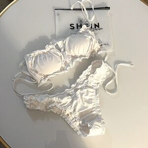 SHEIN bikini swimsuit white  Large New